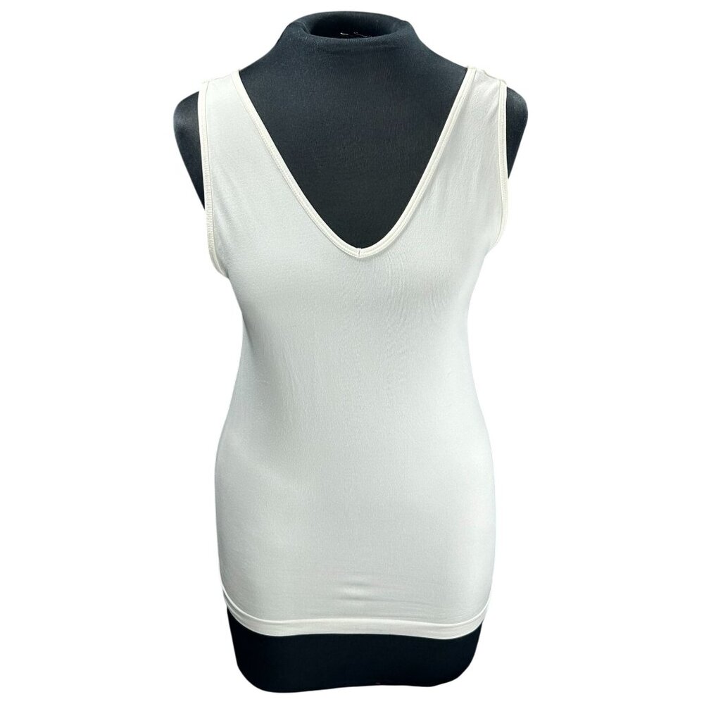 White Cream Apt. 9 Essentials Sleeveless V-Neck Tank Top S/M